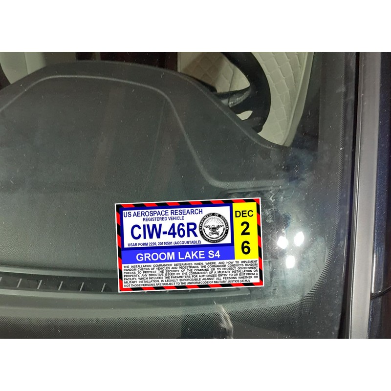 2026 Groom Lake AFB Area S4 Parking Decal (Area 51)