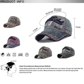 CheChury Vintage Baseball Cap Unisex Men Distressed Cap Hip-Hop Snapback Cotton Dad Hat Casual Do Old Hat for Summer Sports Red