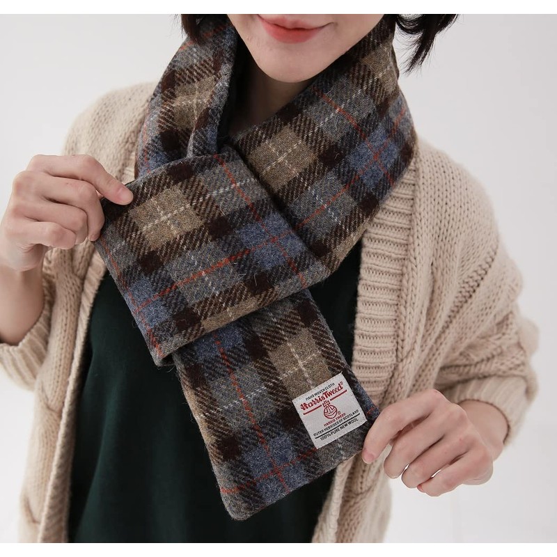 Sleeping Sheep Harris Tweed Short Scarf, Padded, Unisex, Easy to