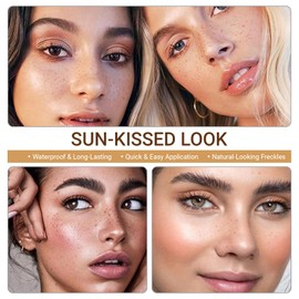 2pcs Freckle Pen for Natural-Looking Fake Freckles – Waterproof & Long-Lasting Freckle Stamp & Tattoo Dots, Soft Spot Pen for Sun-Kissed Look, Achieve Realistic Freckles, Light Brown & Chestnut