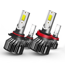 SPBRTBUB Headlight Bulbs Compatible with GMC Sierra 1500 2007-2013; Sierra 2500 HD 3500 HD 2007-2014 & 2017-2019, 9005/HB3/H10 and h11/h9/h8 Hi Lo Beam Combo, Pack of 4