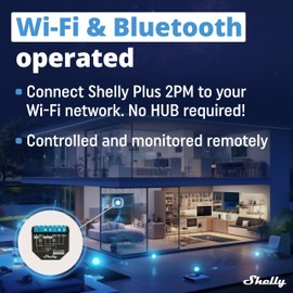 Shelly Plus 2PM UL | WiFi 2 Channels Smart Relay Switch with Power Metering | Home Automation | Alexa & Google Home Compatibility | iOS Android App | Roller Shutters Remote Control