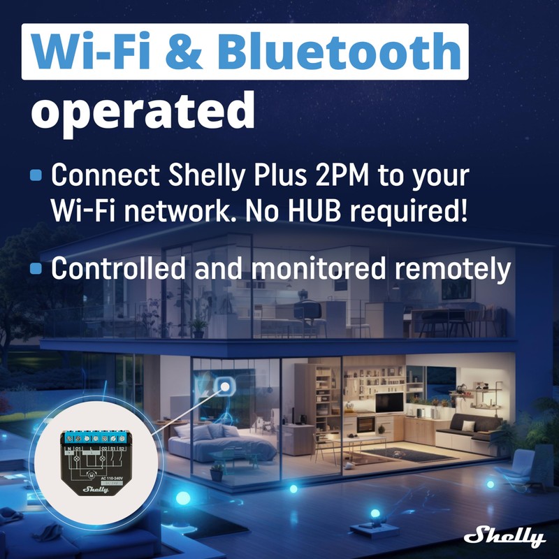 Shelly Plus 2PM UL | WiFi 2 Channels Smart Relay