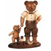 Bear, male with playing child, height 10 cm / 4 inch, original Erzgebirge by Mueller Seiffen