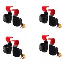 Bluelander 5 Paquetes Straps Ganchos Levantamiento Muñequera Gym Pesas Color Rojo