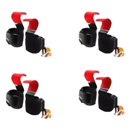 Bluelander 5 Paquetes Straps Ganchos Levantamiento Muñequera Gym Pesas Color Rojo