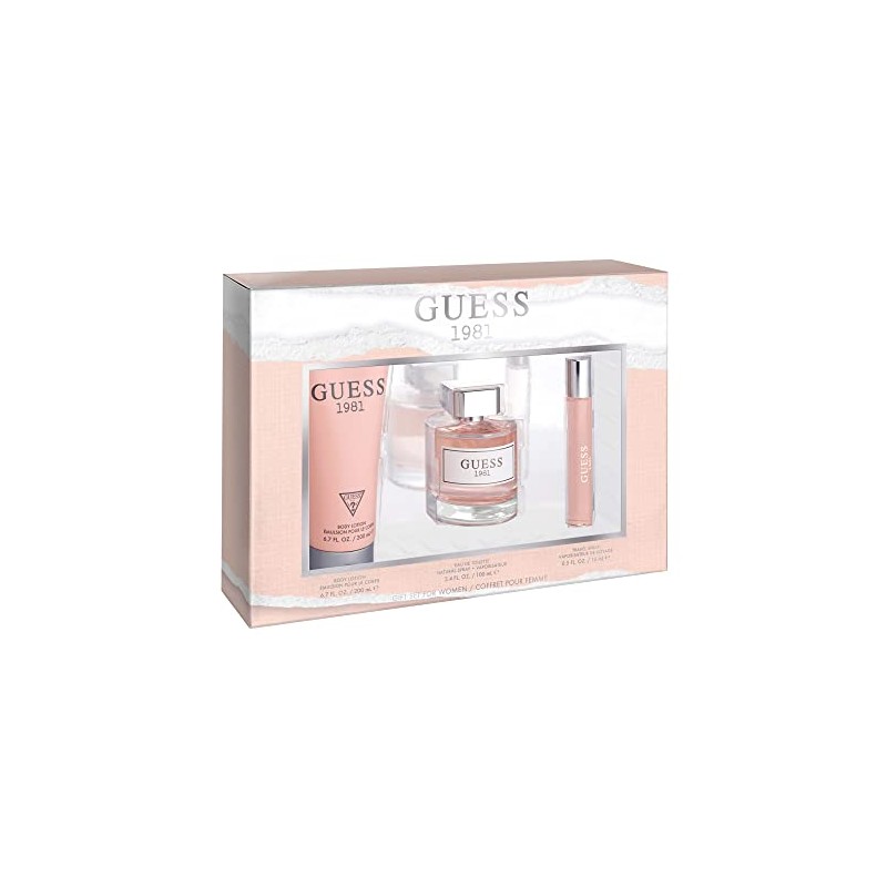 Guess 1981 for Women 3 Piece Gift Set, 3.4oz Eau