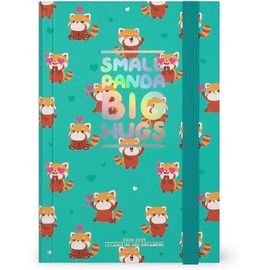 Legami - Panda Daily Calendar 2024-2025 16 Months Medium Diary from September 2024 to December 2025 Elastic Closure FSC Certified Paper Monthly Planner 12 x 18 cm Red Panda