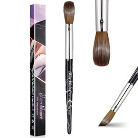 Acrylic Nail Art Brush, 100% Pure Kolinsky Hair Oval for Application, Professional Extension Manicure Tool Striping Drawing Pen DIY Home Salon:_Black_#16