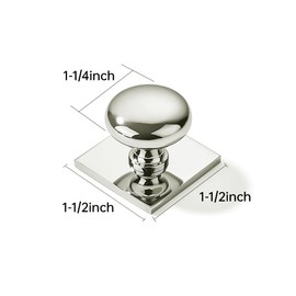 khtumeware 2 Pack 1-1/2 Inch Polished Nickel Cabinet Knobs with Vintage Backplate - for Drawers, Cabinets & Bi-Fold Doors