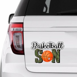 Football Son Sticker, Leopard Print Football Vinly Decal for Cars Laptops, Windows, Walls, Fridge, Toilet and More - Sport Theme Stickers 15in