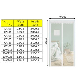 Magnetic Screen Door 80 x 200 cm, Self Sealing Mesh Partition Curtain Door Screen, Keeping Bugs Fly Mosquito Out, No Drilling