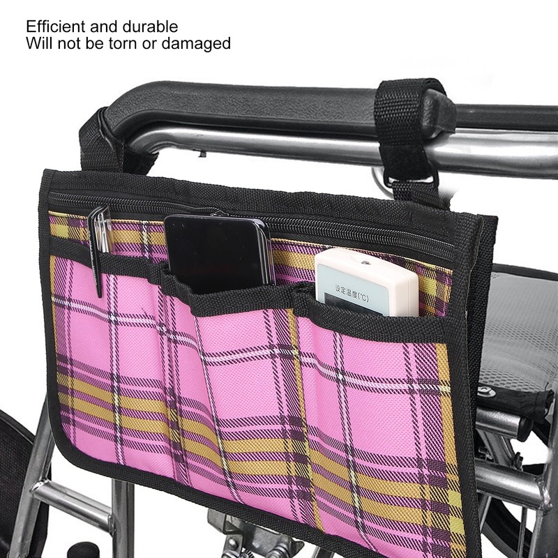 Multifunctional Wheelchair Side Bag Durable Waterproof Chair Side Pocket Storage