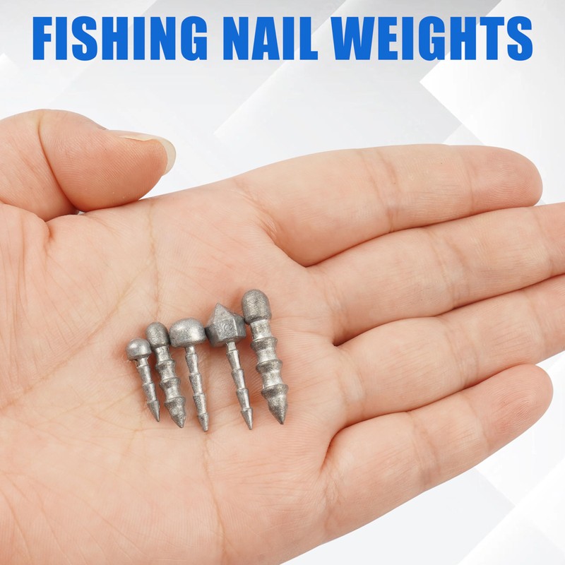 Nail Weights Fishing Sinkers, 65pcs Worm Weights Insert Sinkers Assortment