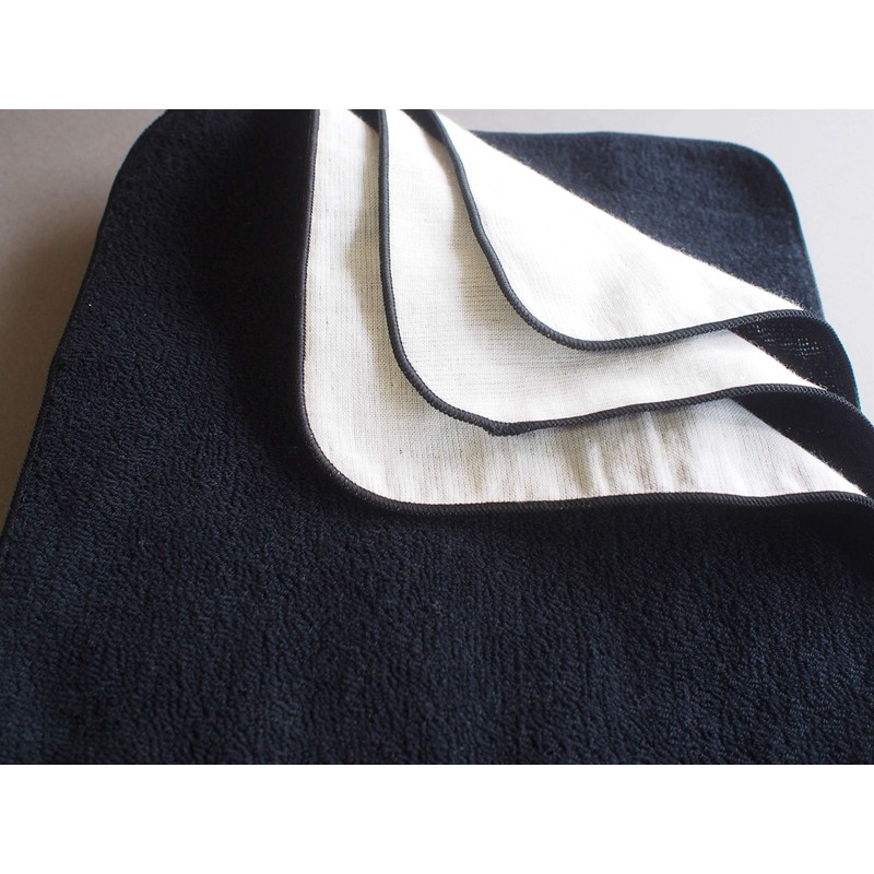 Imabary Skin Friendly Pile + Gauze Handkerchief Towel, Black, Set