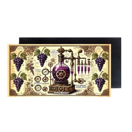 Steampunk Grape Juice FRIDGE MAGNET advertisement sign (2 x 4 inches, wood)