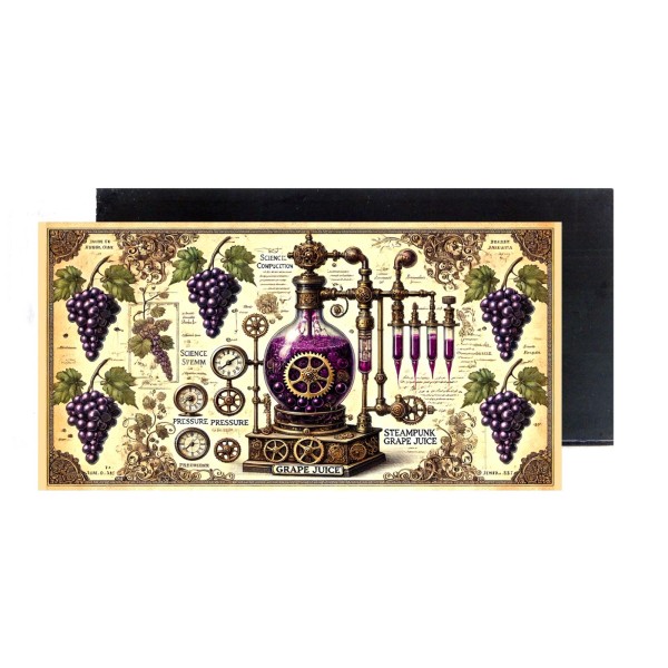 Steampunk Grape Juice FRIDGE MAGNET advertisement sign (2 x 4