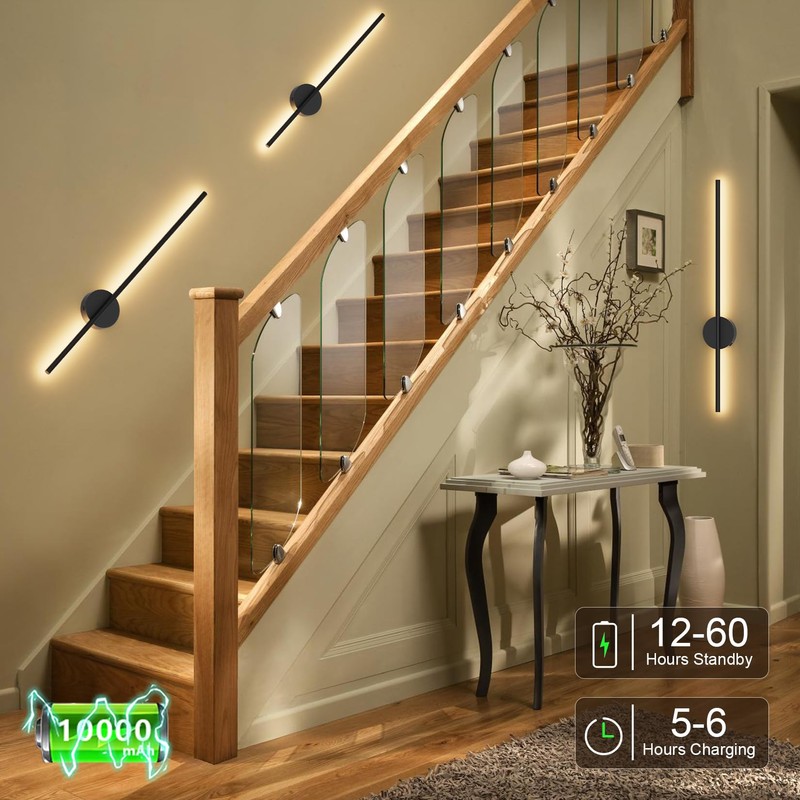 LED Battery Operated Wall Sconces 1 Pack with Remote Control,