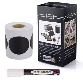 ONUPGO Chalkboard Labels-180pcs Waterproof Reusable Blackboard Stickers with 1 Liquid Chalk Marker for Mason Jars, Parties Decoration, Craft Rooms, Weddings, Storage, Organize Your Home & Kitchen