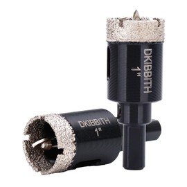 1" Diamond Hole-Saw Bits with Pilot Drill Bit - 2pc 1 in Diamond Tipped Tile Hole Saws with Guiding Bit for Accurate Drilling, for Porcelain Tile Ceramic Pottery Granite Stone Glass Bottles 25mm