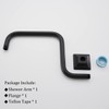 SEABEFORE 13" Gooseneck (S-Shape) Shower Arm Black Shower Head Extension