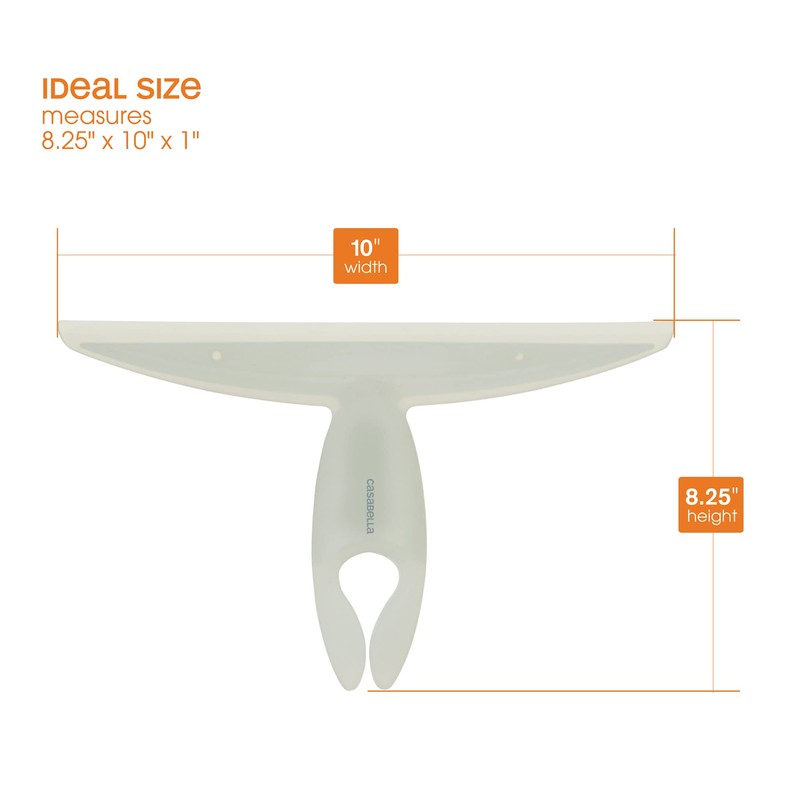 Casabella, White 44037 Clip on Silicone Squeegee, 10-1/8" x 1-1/4"