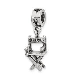The Black Bow Sterling Silver Director's Chair Dangle Bead Charm
