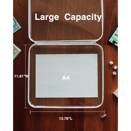 CoiiJoii Board Game Storage,Extra Large Clear Hard Shell Case with Zipper, 3 Packs Board Game Organizer and Storage for Games Puzzle Magazine A4 Paper Craft Hobby Art Supplies