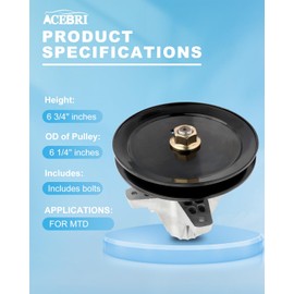 ACEBRI 618-06989 Spindle Assembly fit for Cub Cadet for MTD T-1500 T-1600 T-1900 LT 4600 for Troy-Bilt TB-46 Horse X Replace Spindle 918-06989 Deck Parts for OREGON 82-127 for Stens 285-209 3 Pack