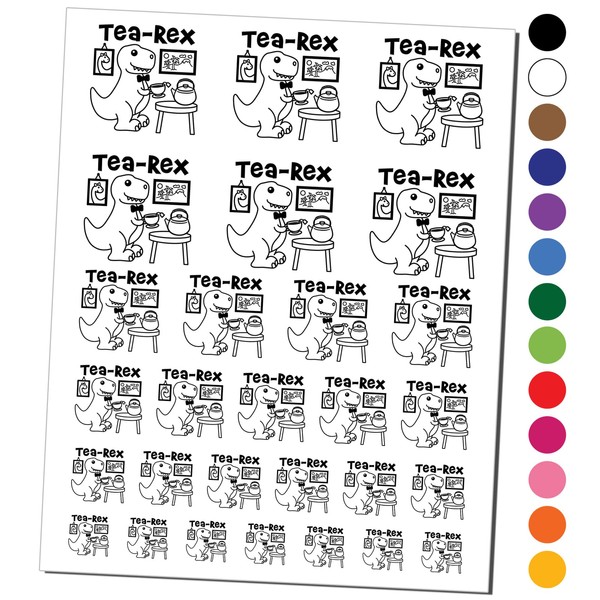 Tea Rex Tyrannosaurus Rex Dinosaur Temporary Tattoo Water Resistant Fake