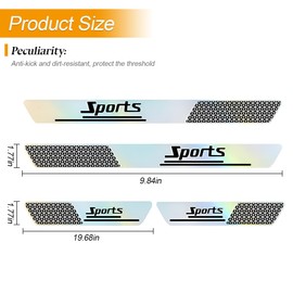 FALVFUN 4PCS Car Door Sill Protector, Anti Scratch Vehicle Door Entry Edge Guard, Automotive Front Rear Threshold Cover Protection Strips Accessories, Universal for SUV, Sedan, Truck (Multicolor)