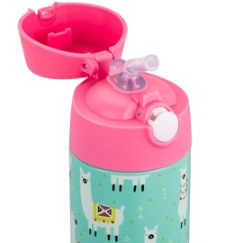 Snug Insulated Kids Water Bottle with Straw & Spout – Double-Wall Stainless Steel, Leakproof, Easy-Flip Lid – For School, Travel, Toddlers & Big Kids - Llamas, 17oz