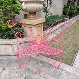 Hi-Line Gift Ltd. Pink Metal Butterfly Chair: Charming Outdoor Elegance