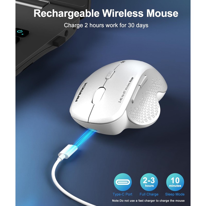Anmck Wireless Bluetooth Mouse for Laptop