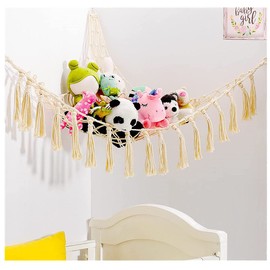 Plush Storage Toy Hammock Hammock Storage Net Toy Corner Net Cotton Rope Plush Organizer Mesh Storage Hammock Net Wall Sling Toy Organizer Hanging Kids Toy Storage Plush Bath Multipurpose Kids Room Indoor Storage Clean Up Style 3