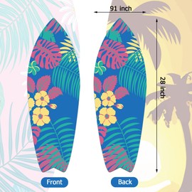 8 Pcs 9 1/2" x 28" Surfboards Cut out Cardboard Tropical Beach Decorations Surf Board Wall Decoration Hawaiian Party Wall Decor Graphics Surfboard Sign for Summer Pool Surf Party