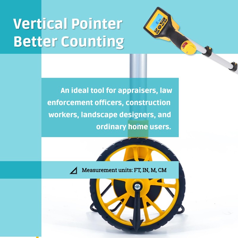 Measuring Wheel in Feet and Inches, Portable Measure Wheel, Digital