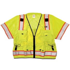 Kishigo S5010 Ultra-Cool Polyester Professional Surveyors Vest, Medium, Lime