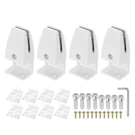 PATIKIL 1.7x1.3x3.6" Desk Divider Support Clamp, 4 Pcs Aluminum Desk Shield Clamp Desk Divider Partition Clamp Sneeze Guard Clamp Bracket for Office Home Desk Panel, White