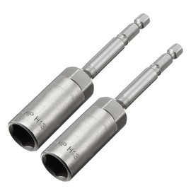 TA-VIGOR 2Pcs 13mm Nut Setter Driver Drill Bit Set, 1/4 inch Hex Shank Quick Change, 100mm Length Metric Nut Driver Set for Woodworking, Machine Maintenance, Auto Repairing, Furnitures, No-Magnetic