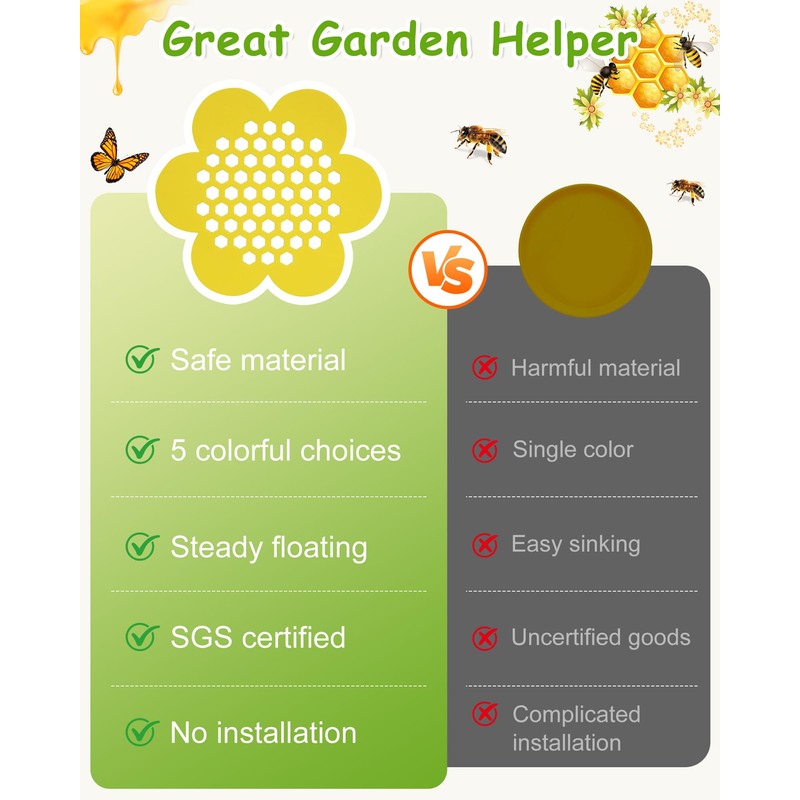 Bee Watering Station Floating Island - 5 Pack Pollinator Drinker