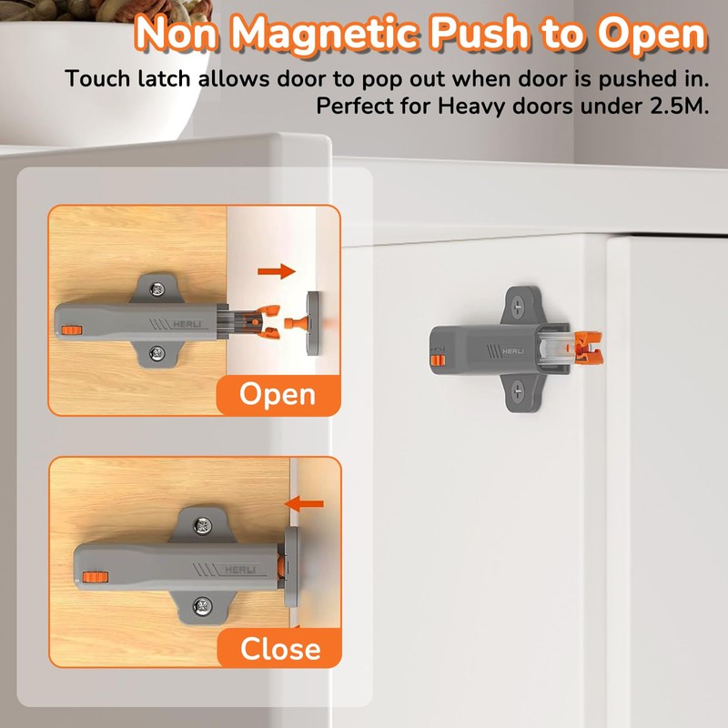 6 PCS Push to Open Heavy Duty, Push to Open