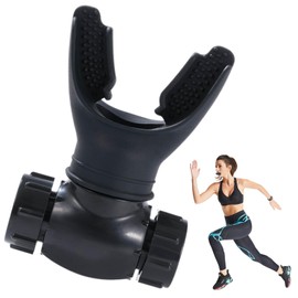 Ledeak Breathing Trainer, Portable Lung Trainer, Adjustable Lung Exerciser, Black Resistance Lung Breathing Exerciser, Breath Trainer With Dual Mouthpieces for Respiratory Therapy Sports Lover