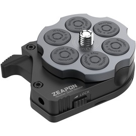 ZEAPON Revolver Quick Release Plate Camera DSLR Clamp Mounting Adapter Quick Setup Kit for Canon/Sony/Nikon Cameras, Zhiyun/DJI Stabilizers, Manfrotto Tripod, Anti-Unlock Safety Design