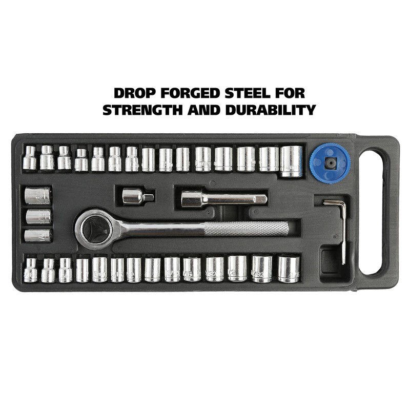 GreatNeck 74213 40 Piece 1/4 Inch and 3/8 Inch Drive