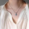 TseanYi Blue Teardrop Crystal Necklace Waterdrop Blue Pendant Necklace Boho