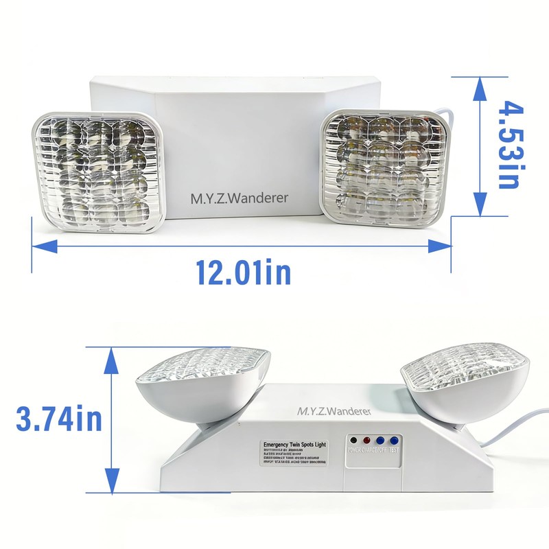 M.Y.Z. Wanderer Emergency Lights with Battery Backup,Hardwired Emergency Exit Light