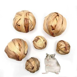 1 Pc Small Animals Play Balls Rolling Activity Chew Toys Natural Rattan Balls Chewing Toy for Rabbit, Chinchilla, Guinea Pigs, Hamsters(Water Hyacinth)