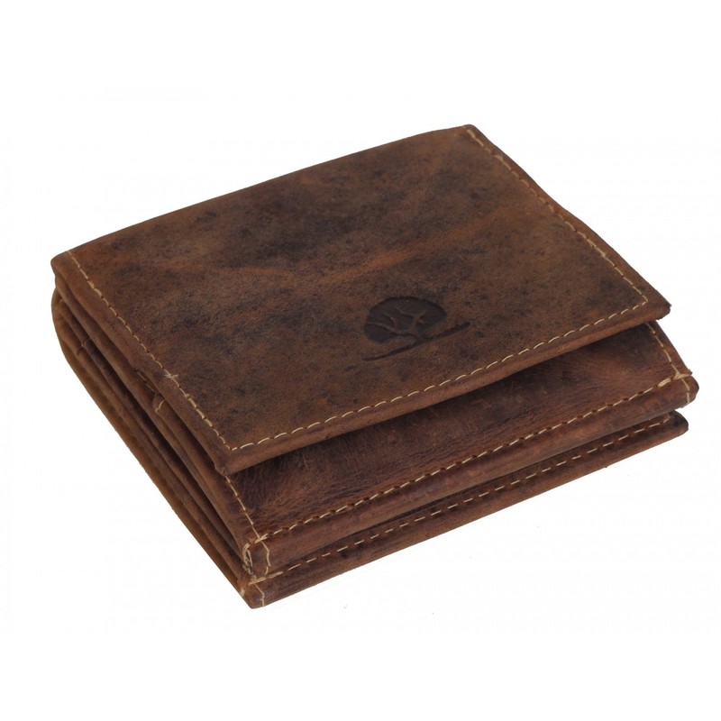 Greenburry Vintage Change Purse Wallet Leather 10 cm braun