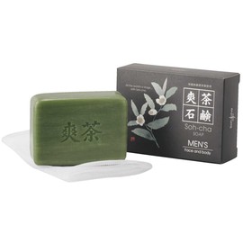 Soh-cha Men's Soap Bar Organic Tea Leaves 100g